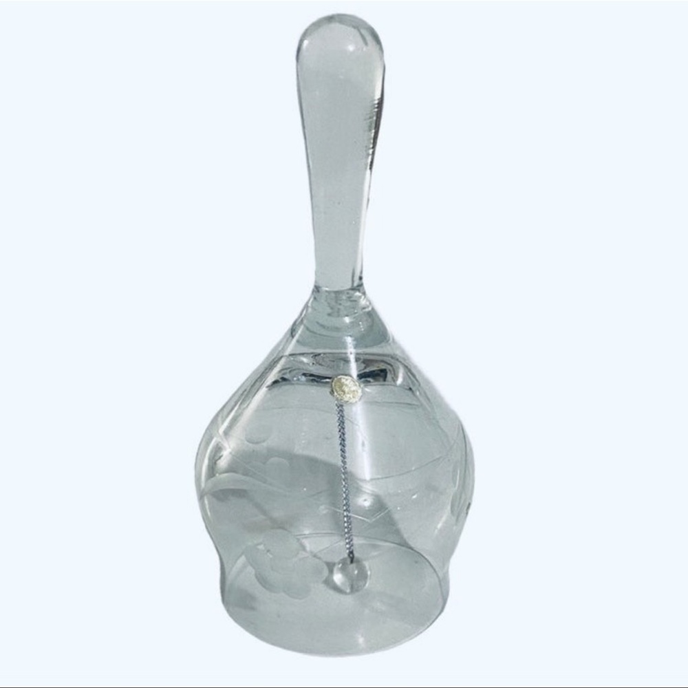 Vintage Crystal Bohemian Glass Bell Clear Made in Hungary Sticker